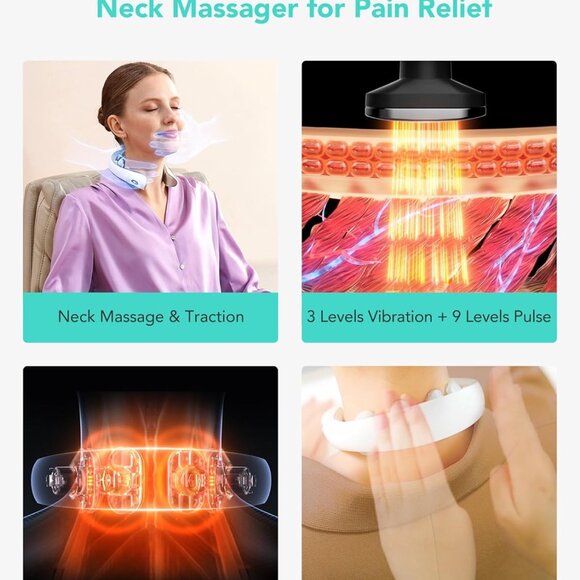 SKG Neck Massager with Heat Electric Red Light Pulse Vibration K5-3PRO - Picture 2 of 9